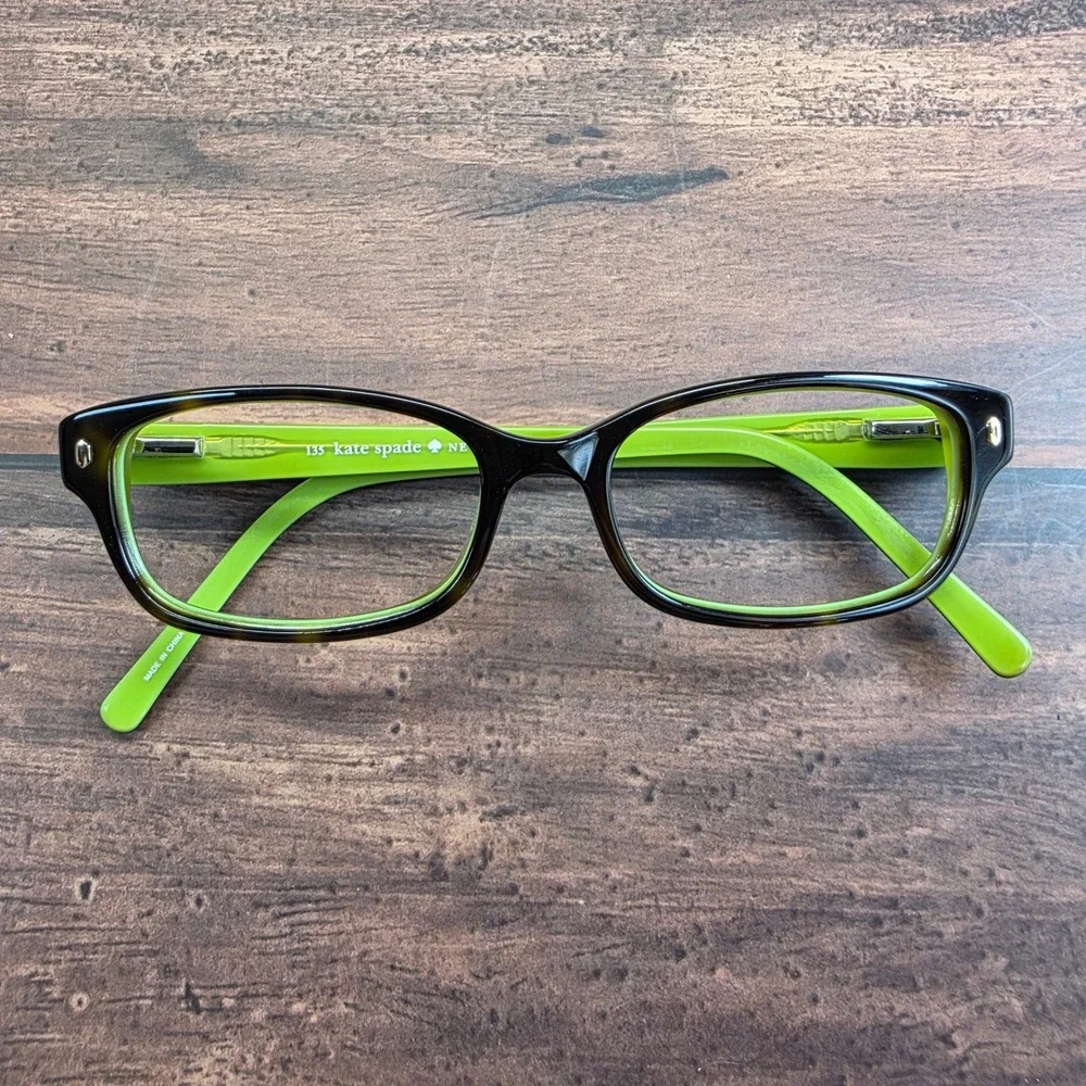 Kate‎ Spade Lucyann ODV2 Tortoise Lime Green Rectangular Eyeglasses Frames 135